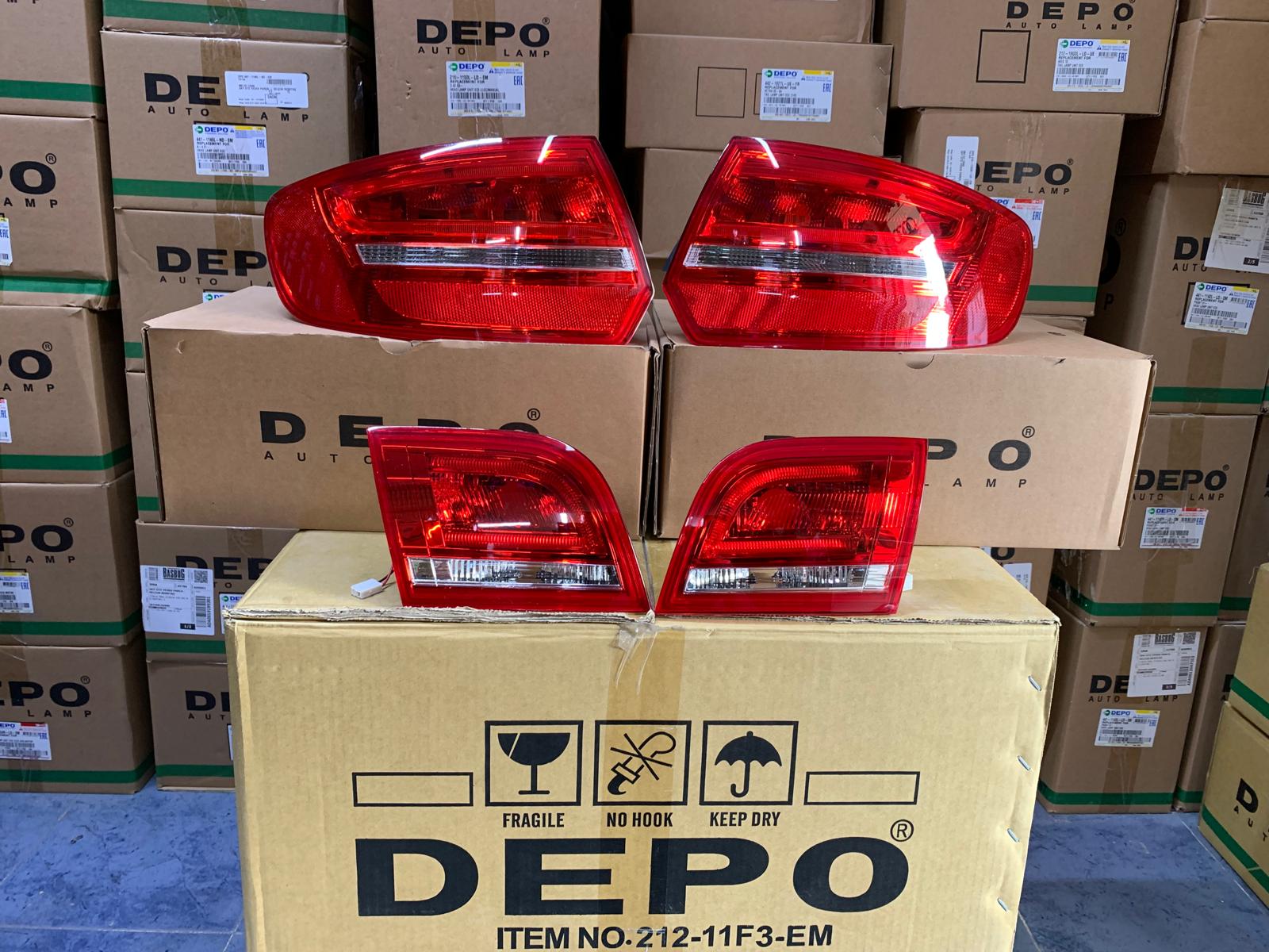 AUDI A3 HB MAKYAJLI 2009-2013 ARASI DEPO LEDLİ STOPLAR KOMPLE 4'LÜ SET TAKIM 8P4945095E / 8P4945096E